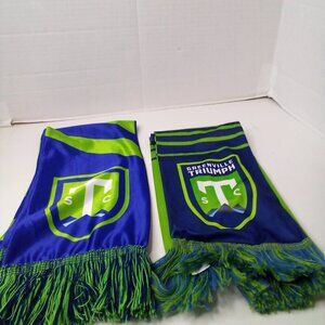 Greenville Triumph Scarf Lot of 2 FC Soccer Club Green Blue Greenville SC